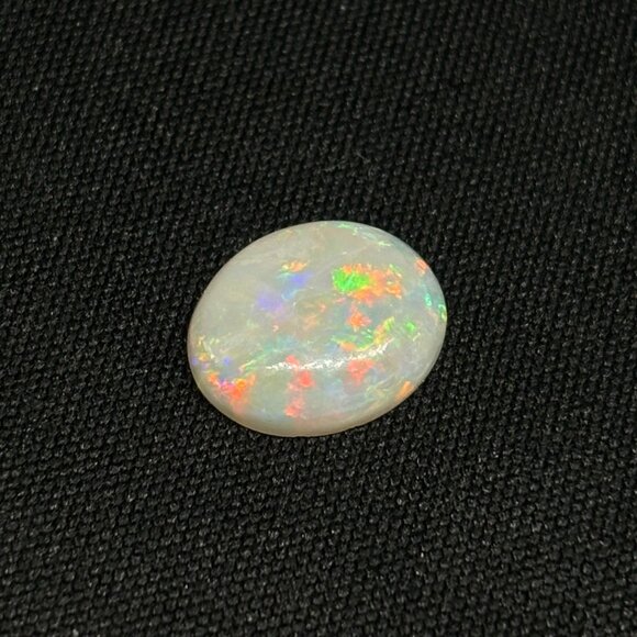 Dark Medium Dome Mintabie Opal With Color Spectrum Pattern - Picture 1 of 7